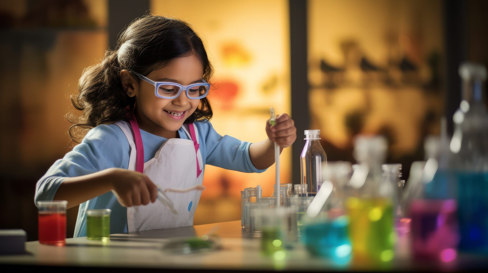A student conducting a hands-on science experiment